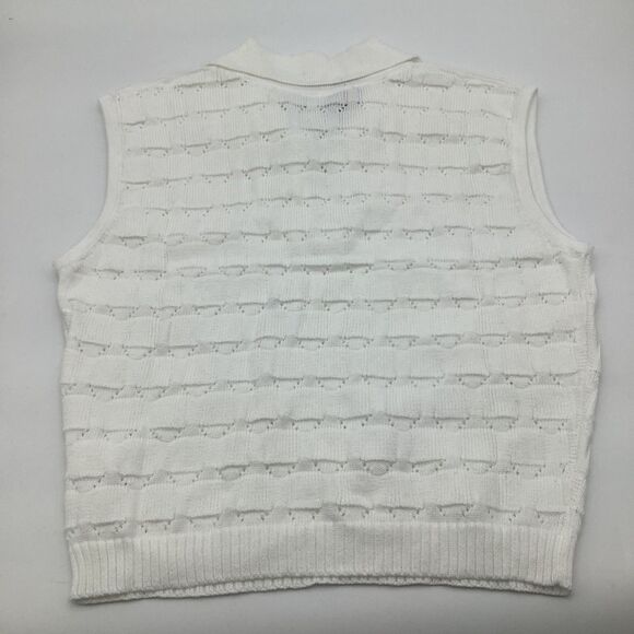The Bubble Womens Anna Sleeveless Knit V Neck Polo White Size S NWT - Picture 4 of 9